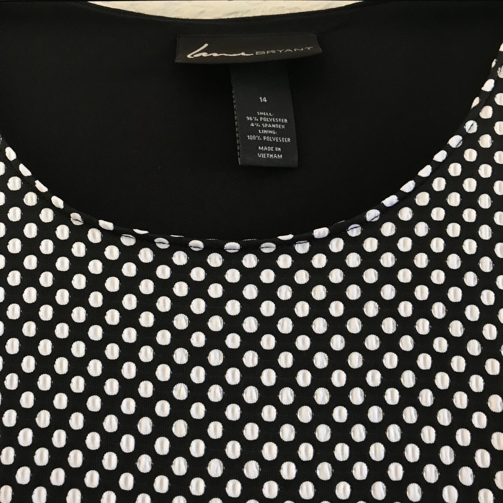 Summer Dress Black Polka Dots Lane Bryant Size 14 - Picture 3 of 3